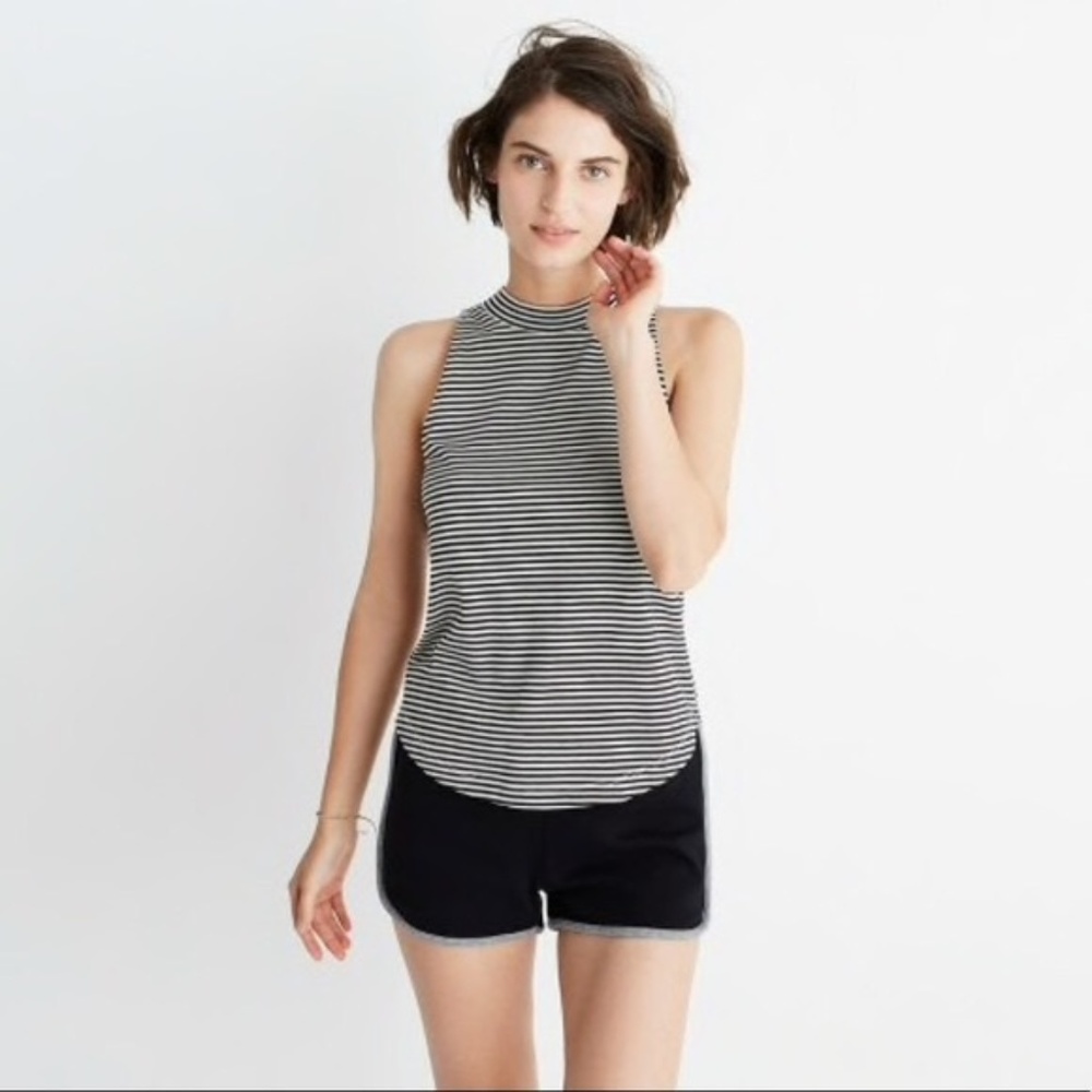 Madewell Striped Mock Neck Shirttail Tank